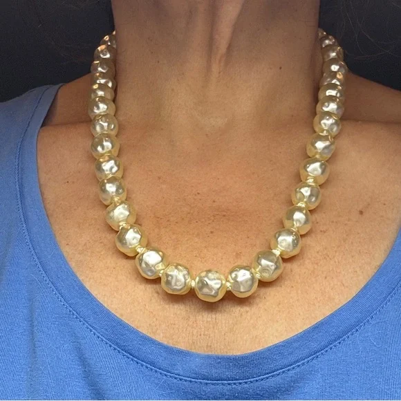 Christian Dior Cream Baroque Pearl Necklace